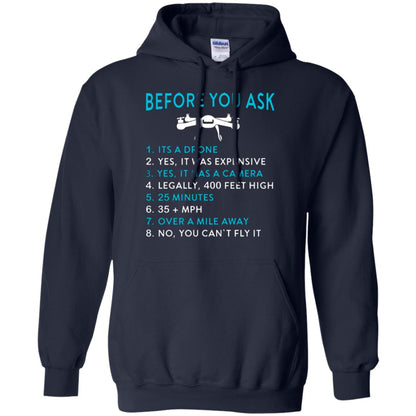 Funny Drone T-shirt Before You Ask Navy