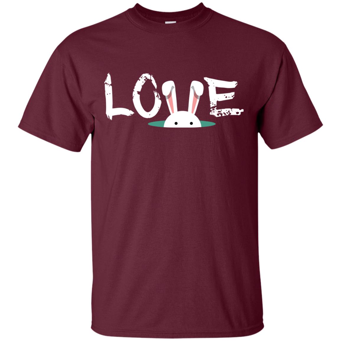 Love Easter Bunny Gift Shirt For Family Maroon