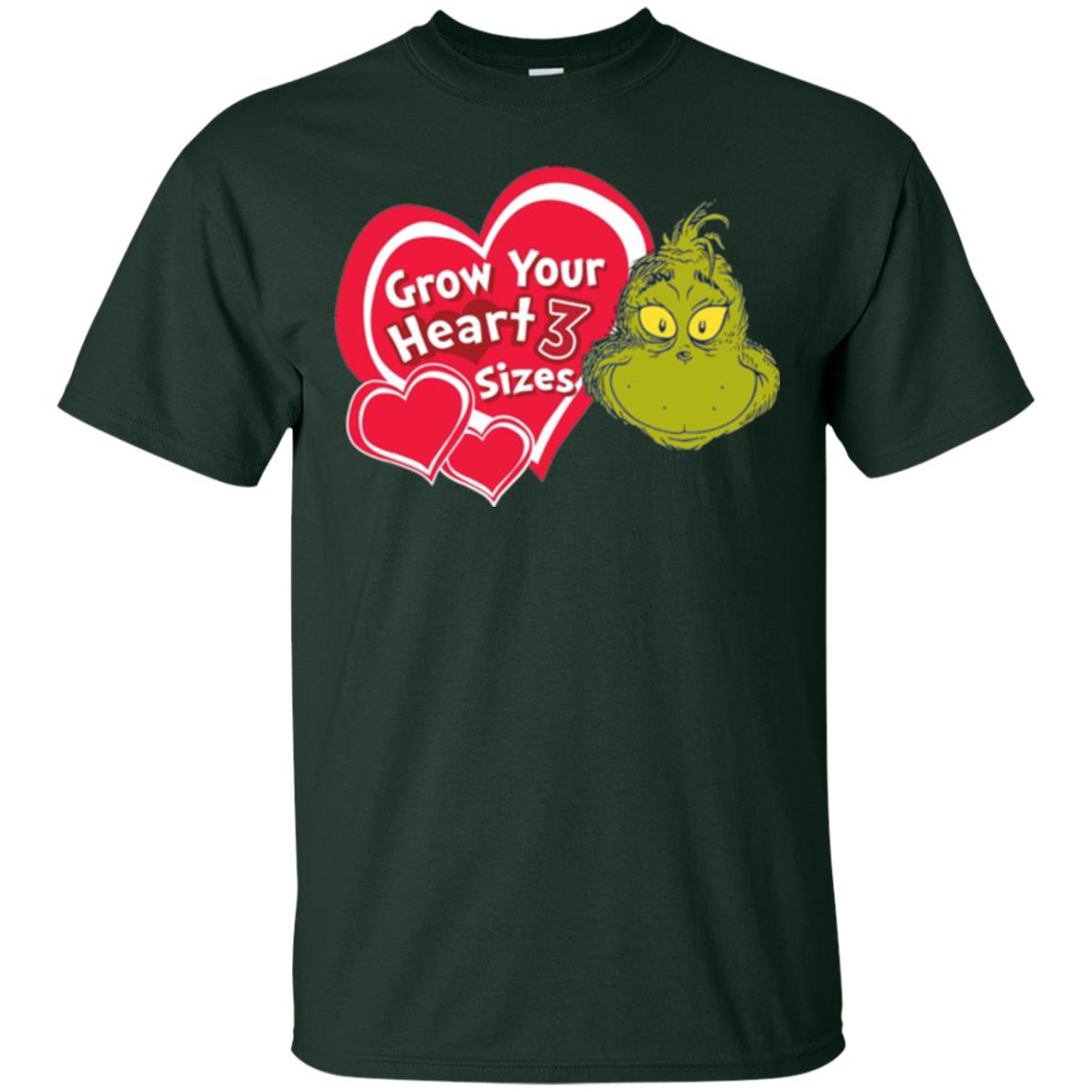 Dr. Seuss Grinch T-shirt Grow Your Heart 3 Sizes Forest Green