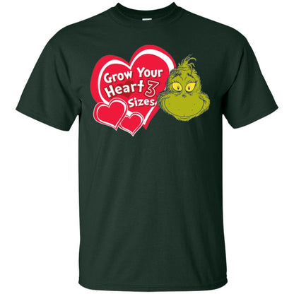 Dr. Seuss Grinch T-shirt Grow Your Heart 3 Sizes Forest Green