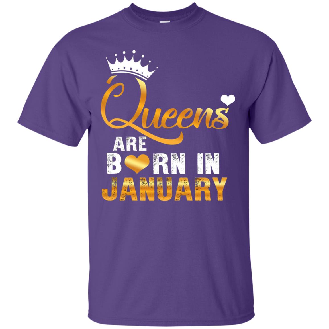 Birthday T-shirt Queens Are Born Iin January Purple