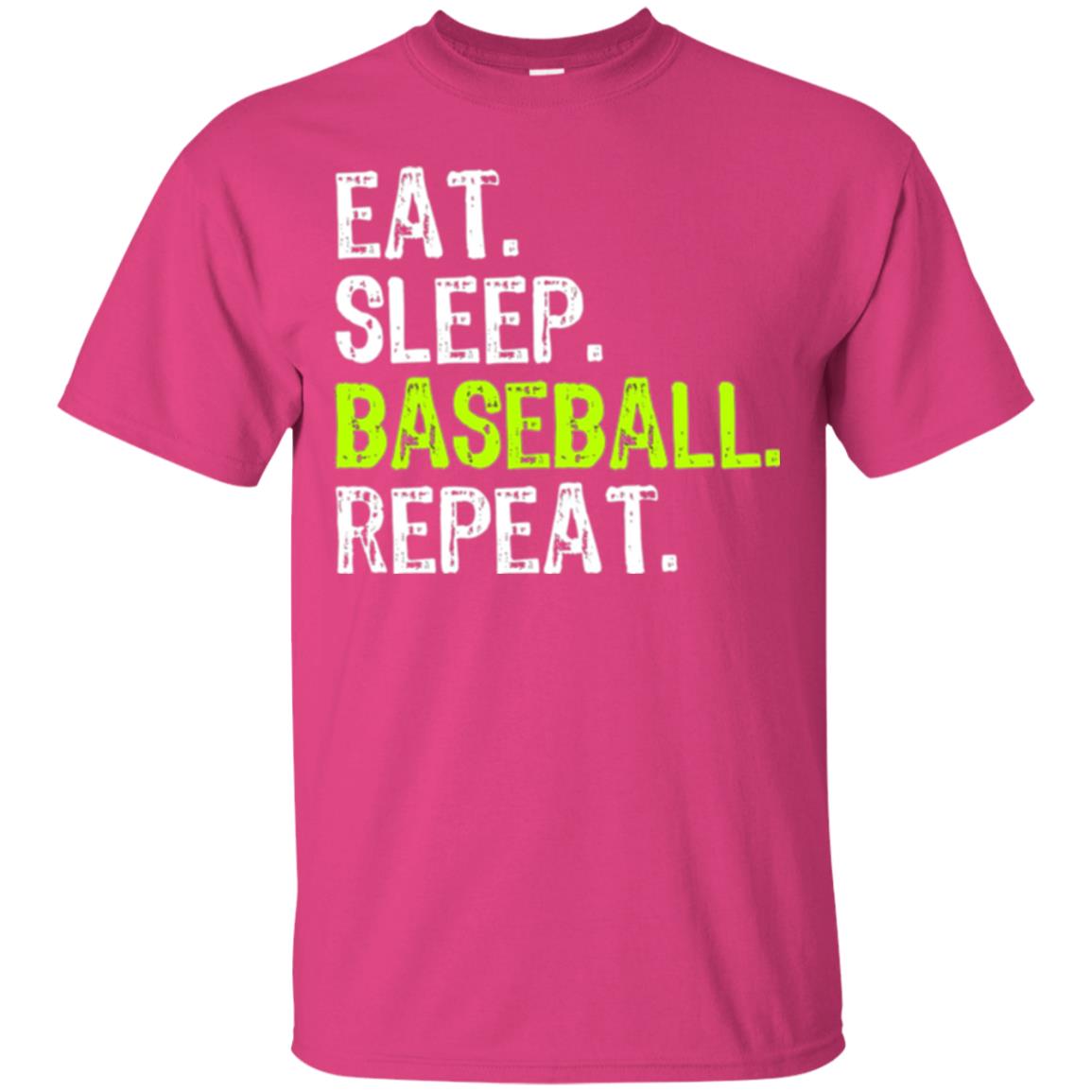 Baseball T-shirt Eat Sleep Baseball Repeat Heliconia