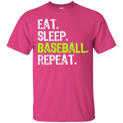 Baseball T-shirt Eat Sleep Baseball Repeat Heliconia