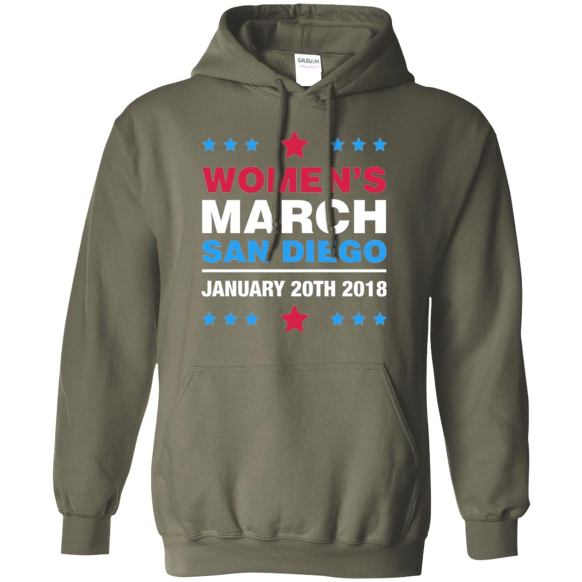 Women's March San Diego January 20th 2018 Protest Women's Right T-shirt Military Green