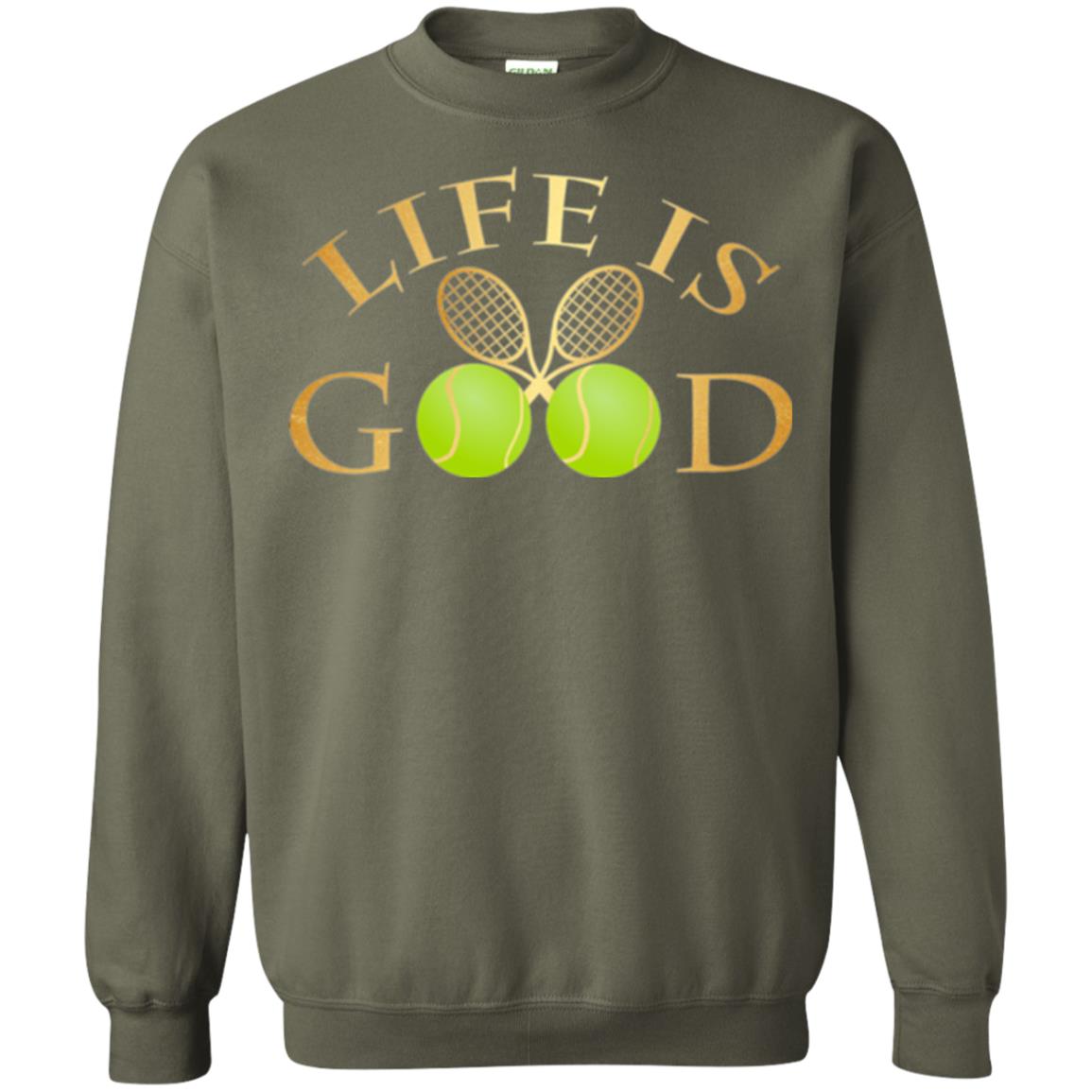 Tennis Lovers T-shirt Life Is Good Military Green