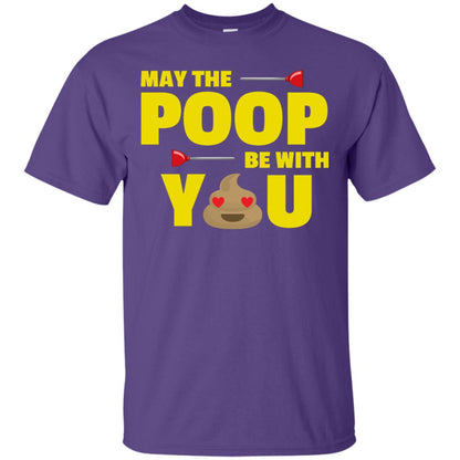 May The Poop Be With You Funny Emoji T-shirt Purple