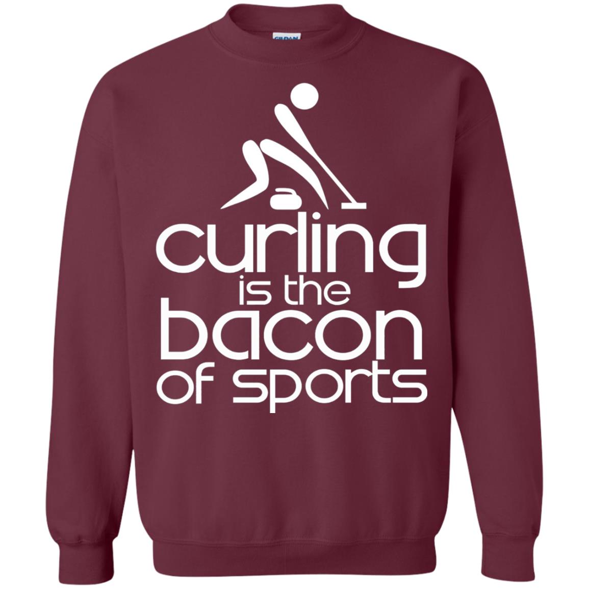 Funny Curling Is The Bacon Of Sports T-shirt Maroon