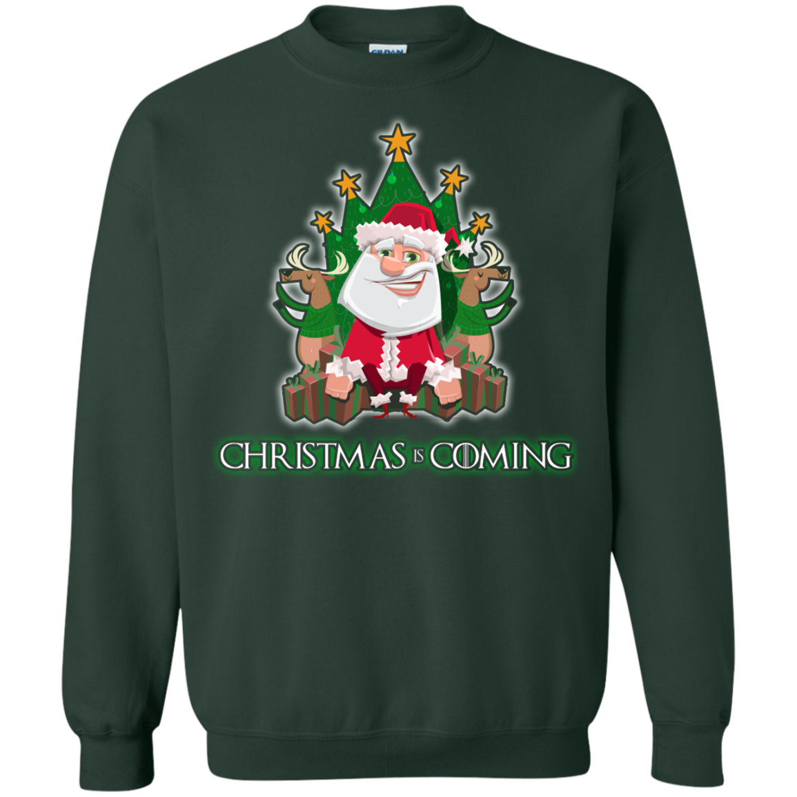 Christmas Is Coming T-shirt Forest Green