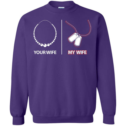 Your Wife My Wife Military Husband Shirt Purple