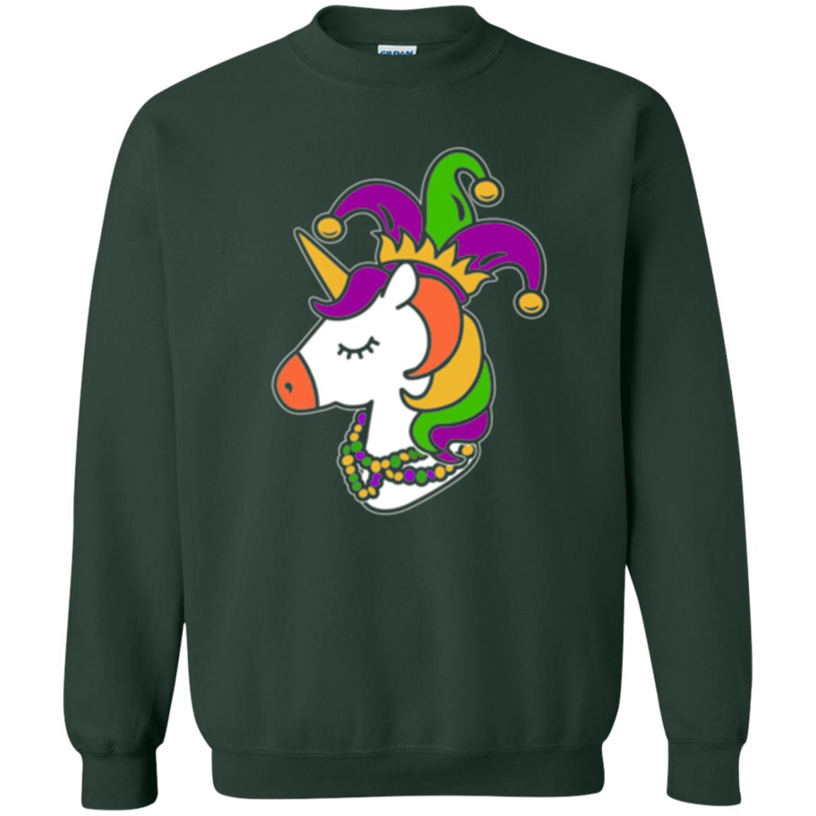 Mardi Gras Unicorn T-shirt Forest Green