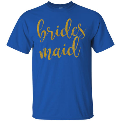 Bridesmaid Gold Glitter Bridal Shower T-shirt Royal