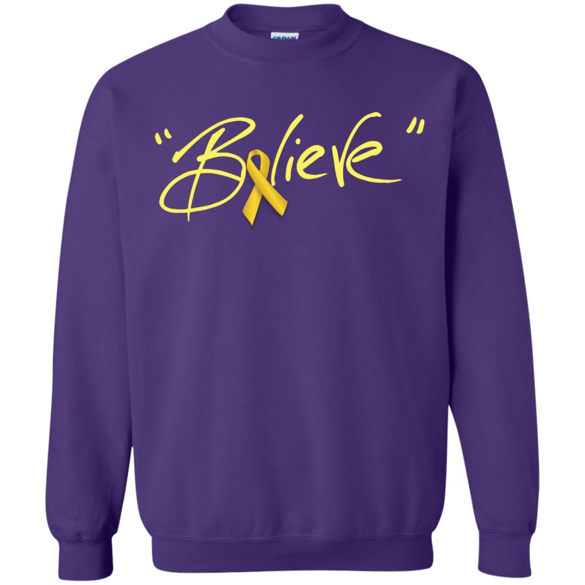 Childhood Cancer Awareness Shirt Gold Ribbon Believe Purple
