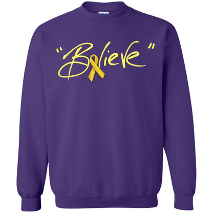 Childhood Cancer Awareness Shirt Gold Ribbon Believe Purple
