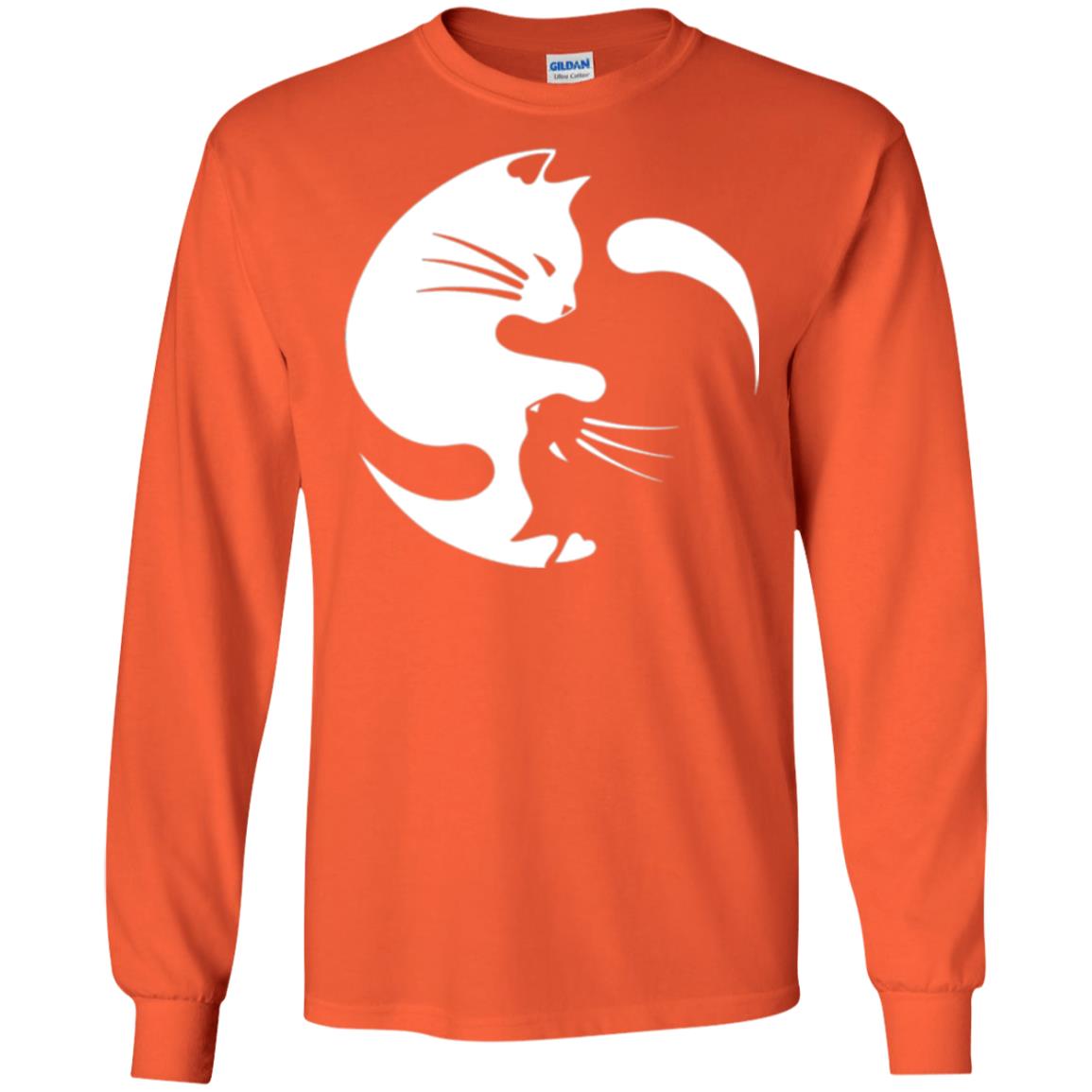 Ying Yang Cat T-shirt Orange