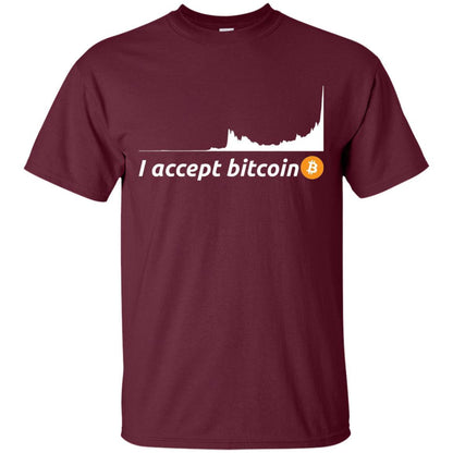 Cryptocurrency T-shirt I Accept Bitcoin Maroon
