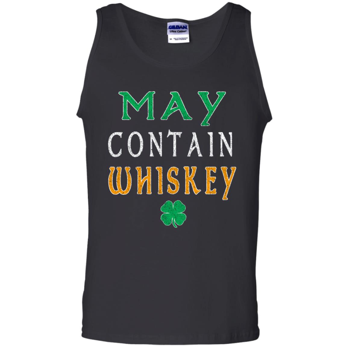 May Contain Whiskey St. Patrick_s Day T-shirt Black