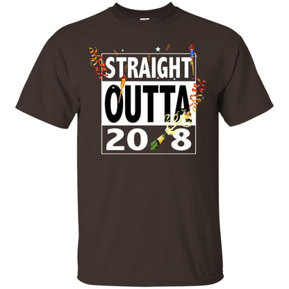 Straight Outta 2018 New Year 2019 Gift Shirt Dark Chocolate