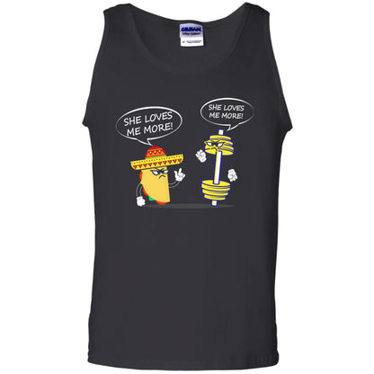 She Loves Me More Tacos Or Fitness Shirt Black