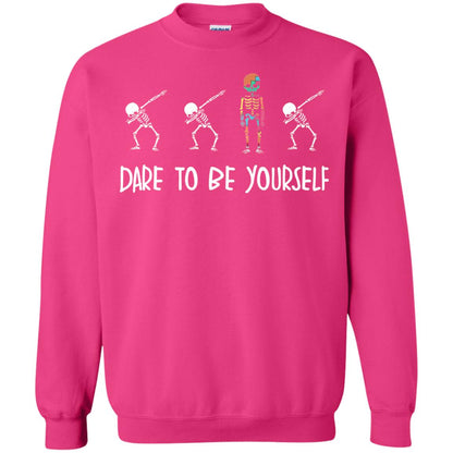 Dare To Be Yourself Autism Awareness T-shirt Heliconia