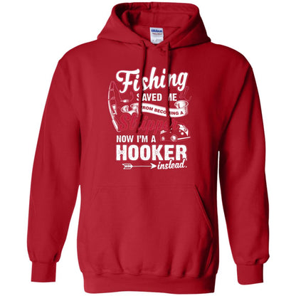 Fishing Saved Me From Becoming A Stripper Fisherman T-shirt Red