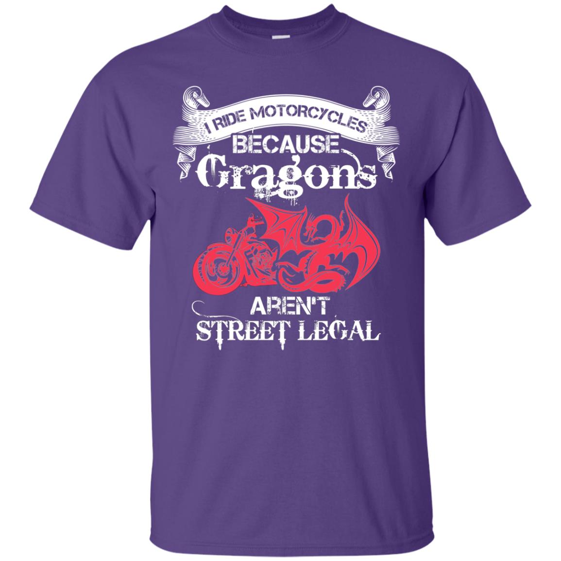 Motocross T-shirt Because Dragons Aren_t Street Legal Purple