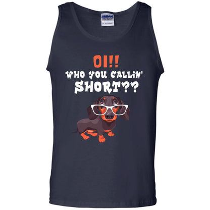Oi Who You Calling Short Dachshund Gift Shirt Navy