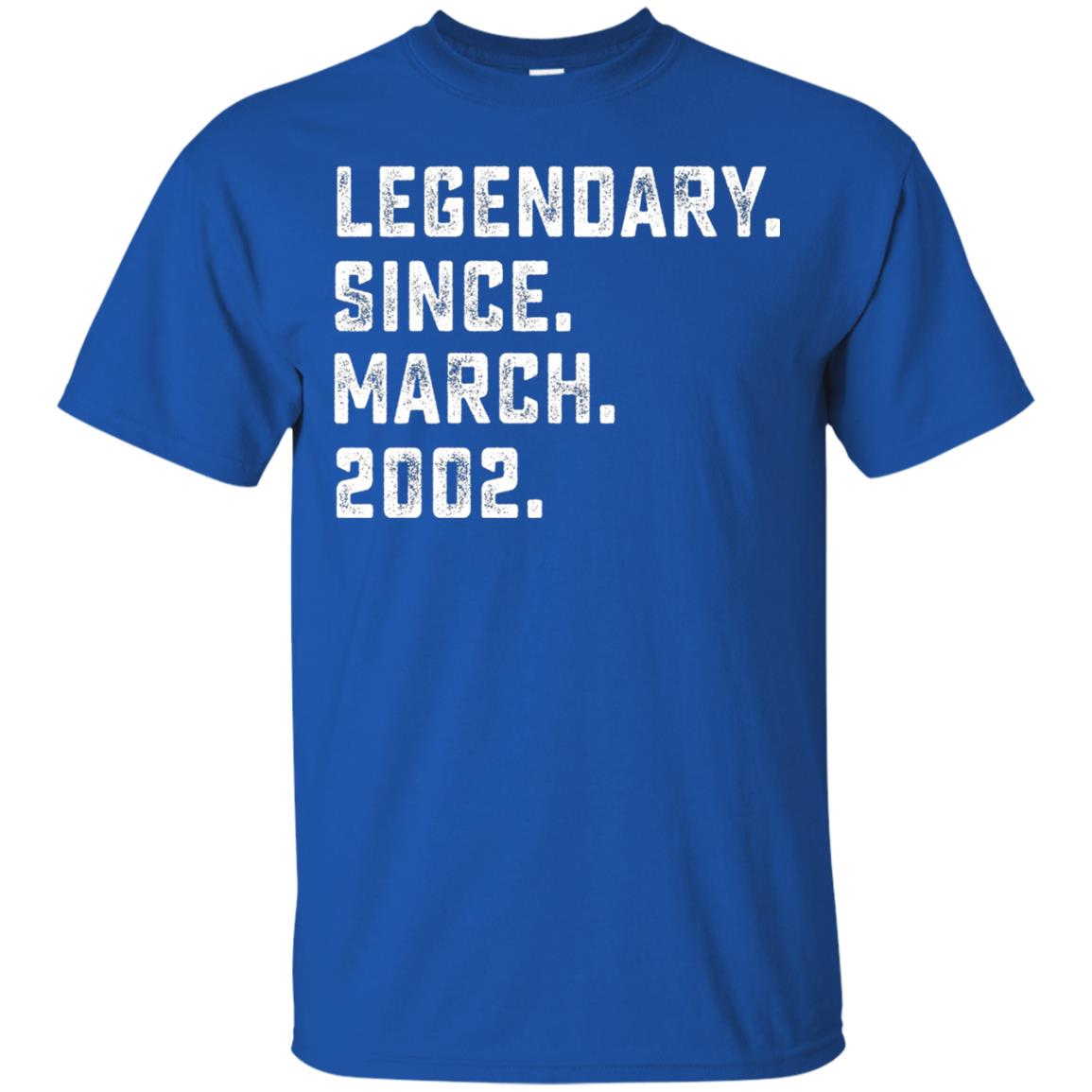 Legendary Since March 2002 16th Years Old Birthday T-shirt Royal