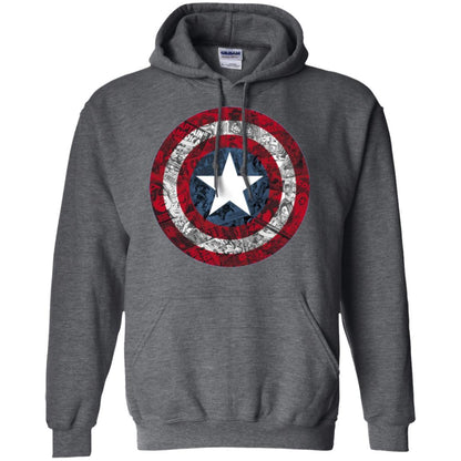 Film T-shirt Captain America Avengers Shield Comic Graphic Dark Heather