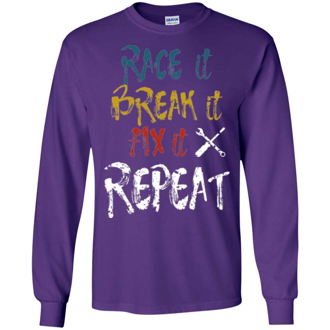 Mechanic T-shirt Race It Break It Fix It Repeat Purple
