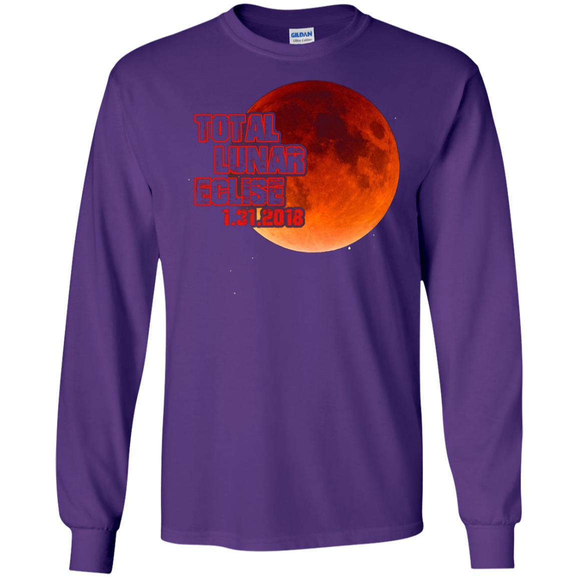 Blood Moon T-shirt Total Lunar Eclipse 1.31.2018 Purple