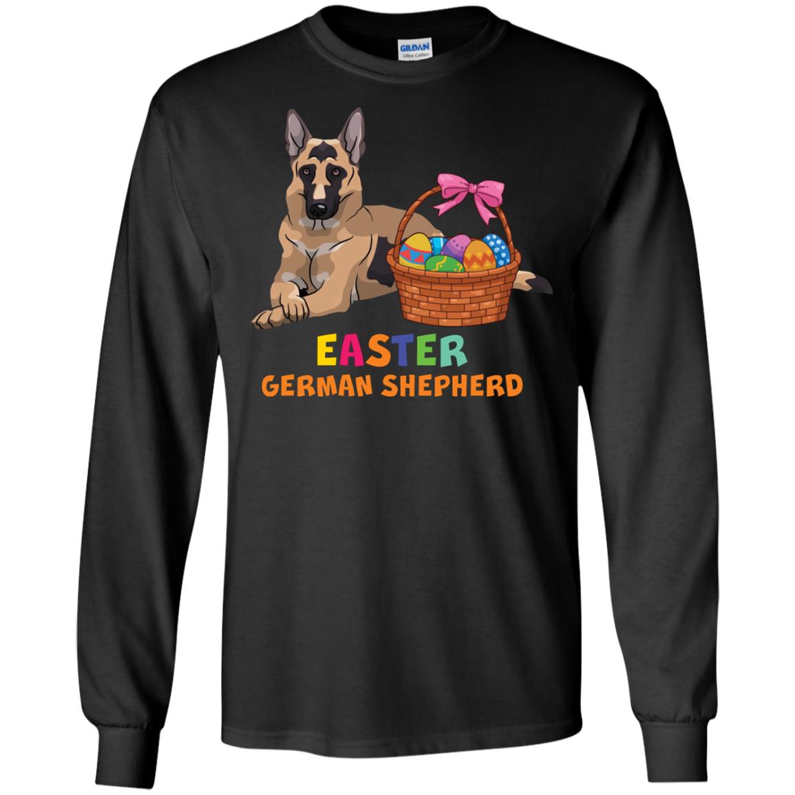 Easter German Shepherd Dog Lover T-shirt For Easter Black