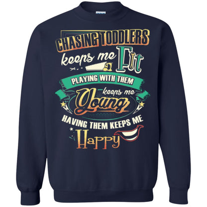 Chasing Toddlers Keeps Me Fit Shirt Navy