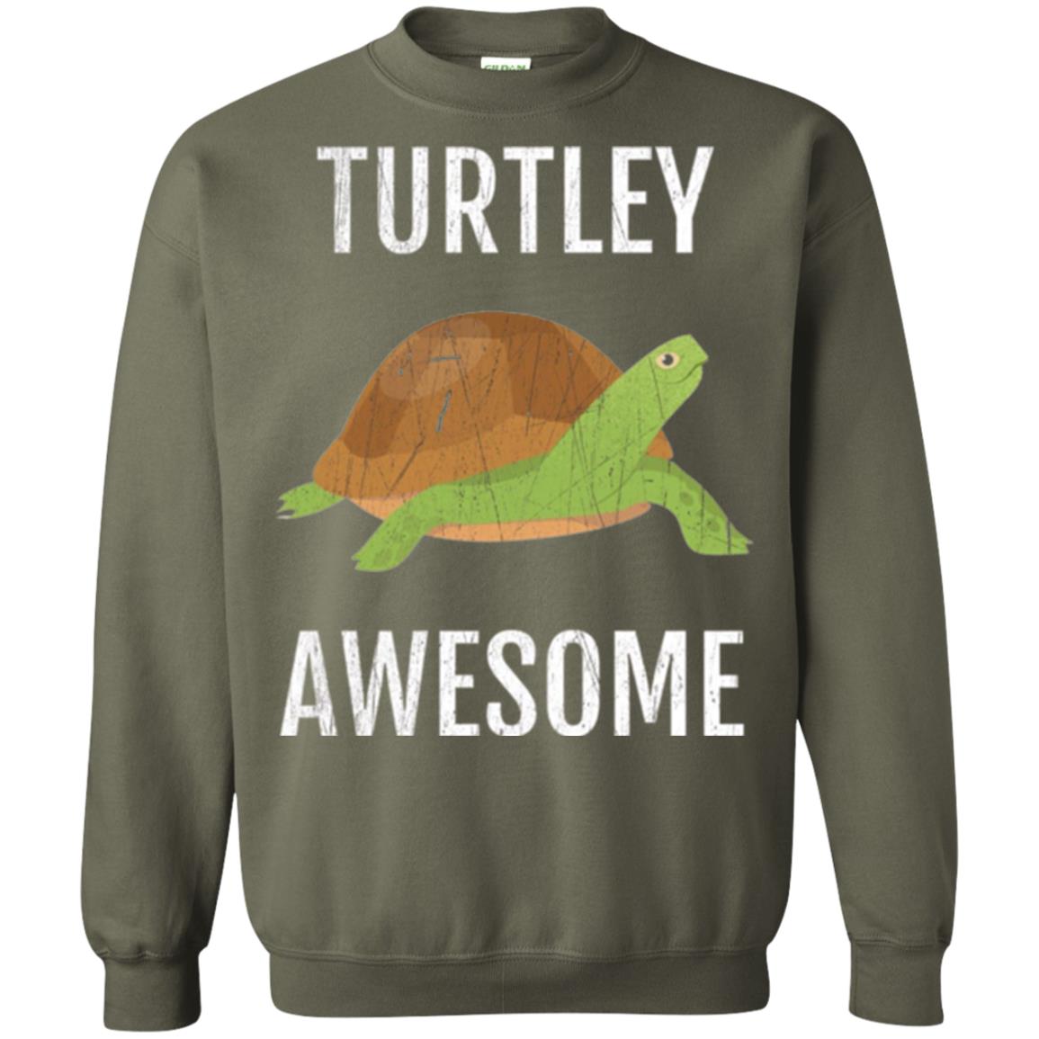 Turtle T-shirt Turtley Awesome Military Green