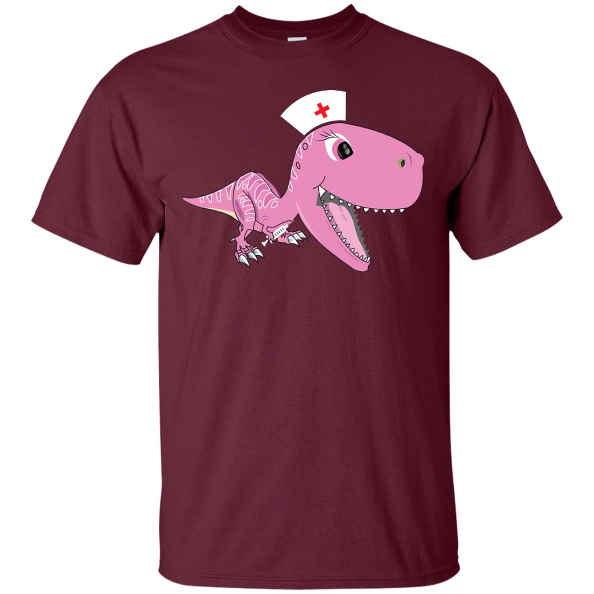 Dinosau-nurse Dinosaurus Nursing Shirt Maroon