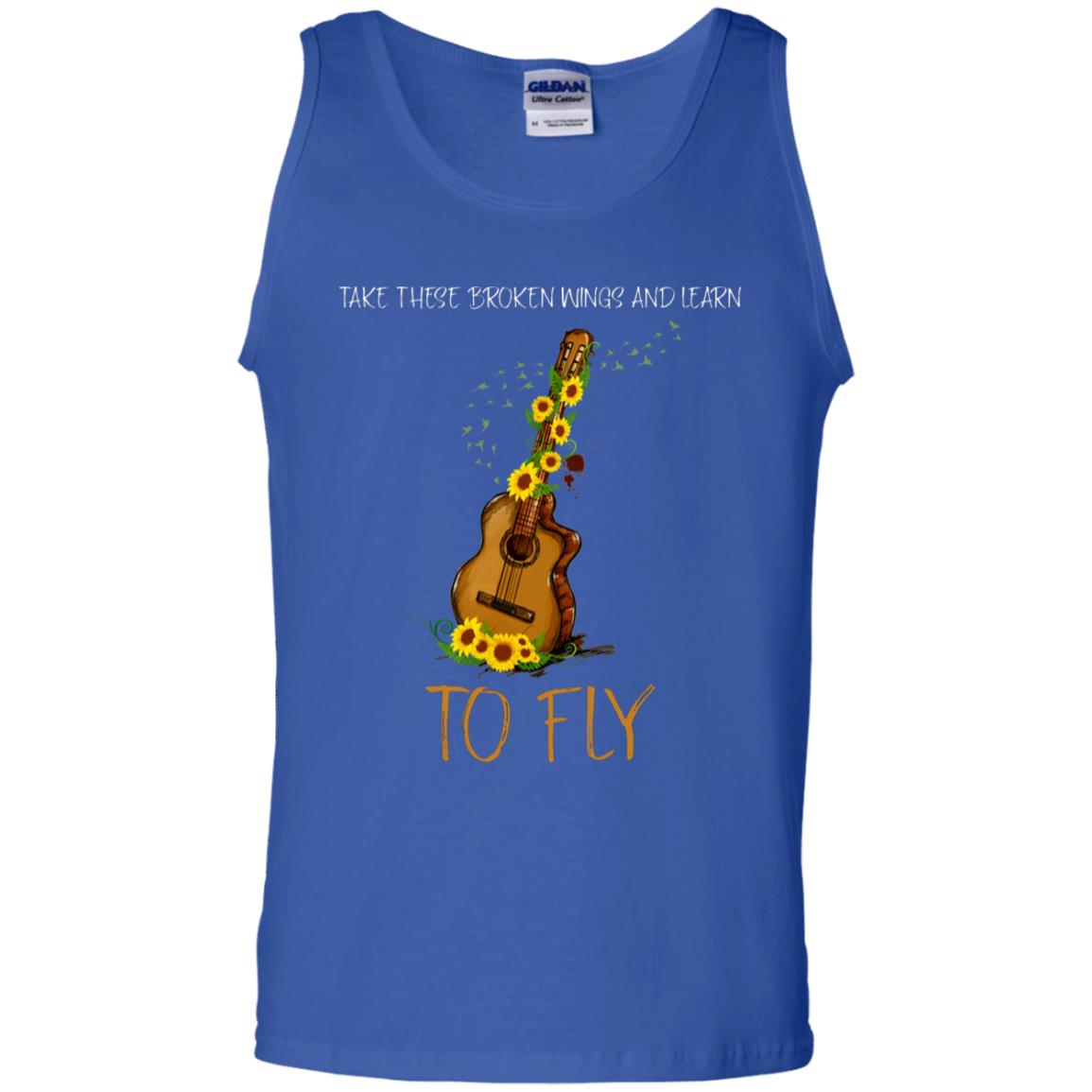 Take These Broken Wings And Learn To Fly Guitar Quote Shirt Royal