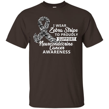 I Wear Zebra Stripe To Proudly Support Neuroendocrine Cancer Awareness Shirt Dark Chocolate