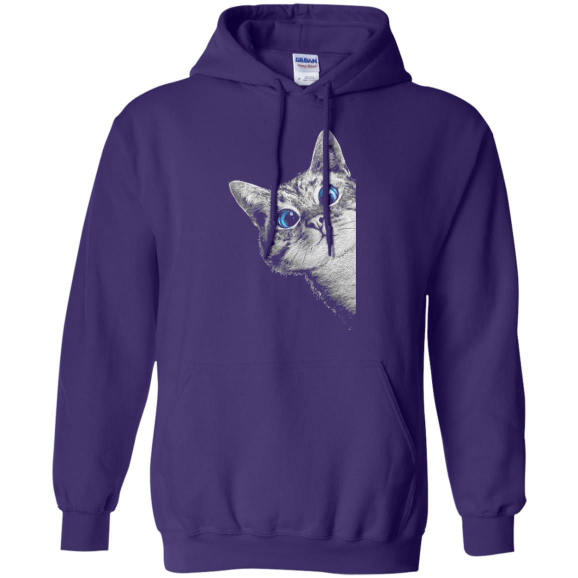 Cat Lovers T-shirt Cute Face Purple