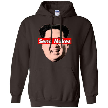 Funny Parody Novelty T-shirt Send Nukes Kim Jong Un Dark Chocolate