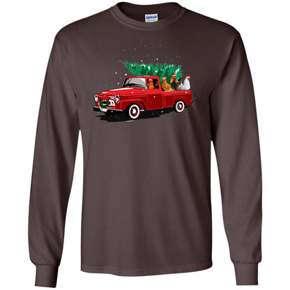 Chickens On Car Merry Christmas Gift Shirt For Mens Womens Dark Chocolate