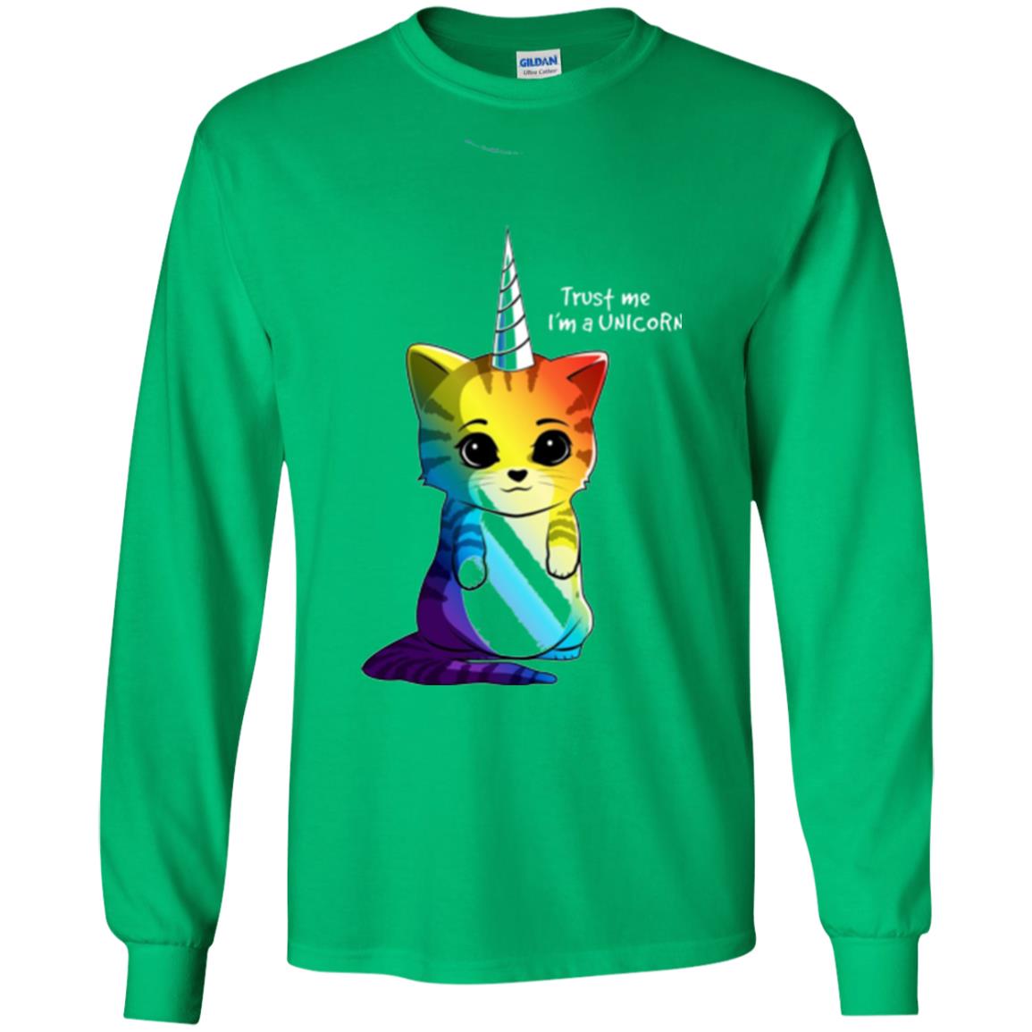 Cat Lovers T-shirt Caticorn Rainbow Trust Me I_m A Unicorn Irish Green