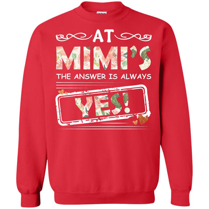 At Mimi_s The Answer Is Always Yes Mimi Shirt For Grandkids Red