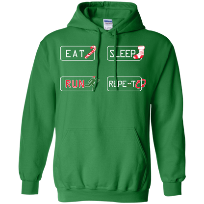 Christmas T-Shirt Eat Sleep Run Repeat Irish Green