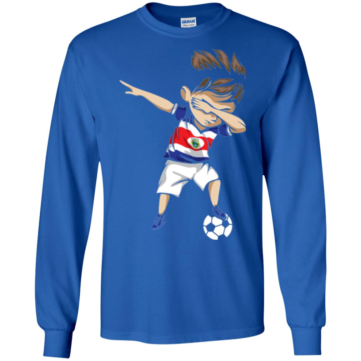 Dabbing Soccer Boy Costa Rica Jersey Football Shirt Royal