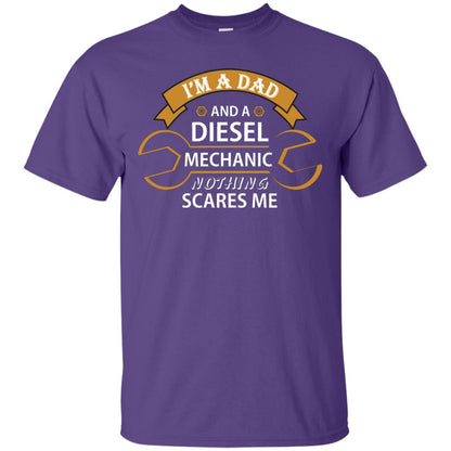 I_m A Dad And A Diesel Mechanic Nothing Scares Me Daddy T-shirt Purple