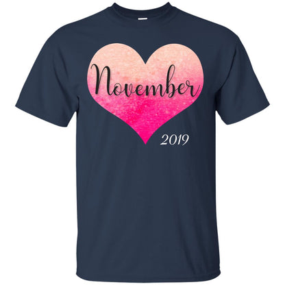 Pregnancy Reveal Announcement Party November 2019 Shirt Navy