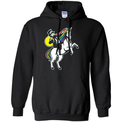 St Patrick Day Lepricorn Leprechaun Riding Unicorn T-shirt Black