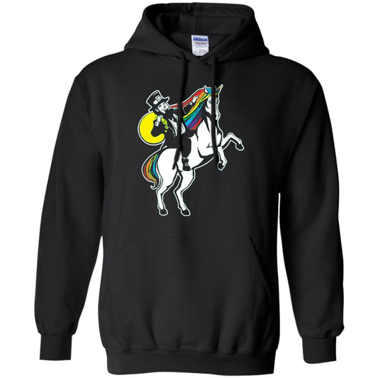St Patrick Day Lepricorn Leprechaun Riding Unicorn T-shirt Black
