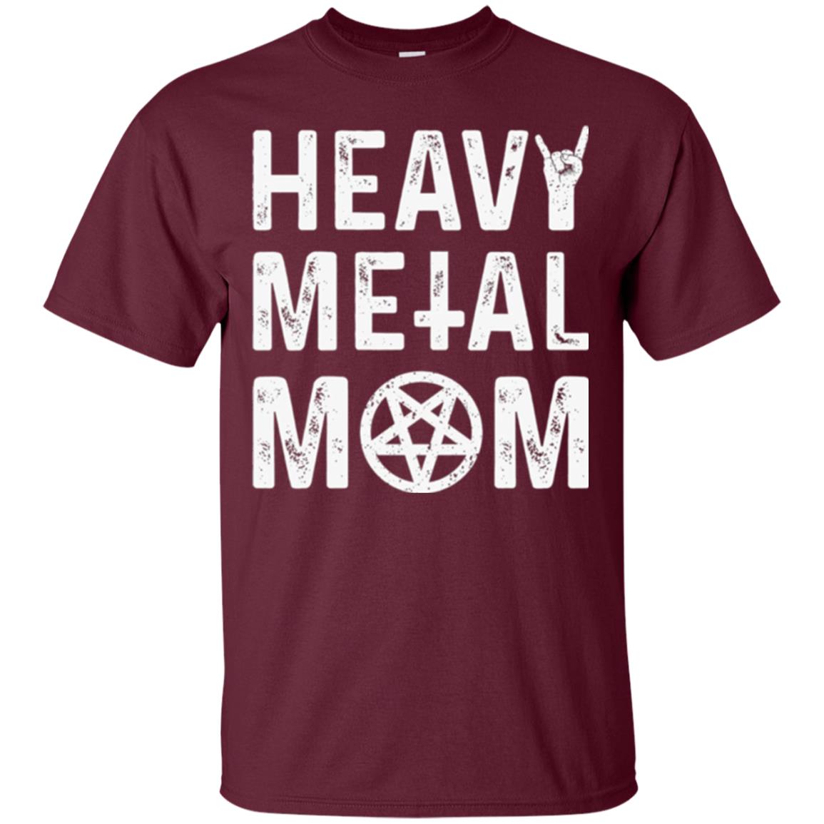 Heavy Metal Mom Vintage Band Music Concert Mother T-shirt Maroon