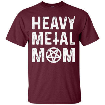 Heavy Metal Mom Vintage Band Music Concert Mother T-shirt Maroon
