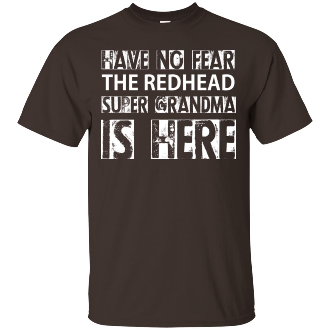 Nana T-shirt The Redhead Super Grandma Is Here Dark Chocolate